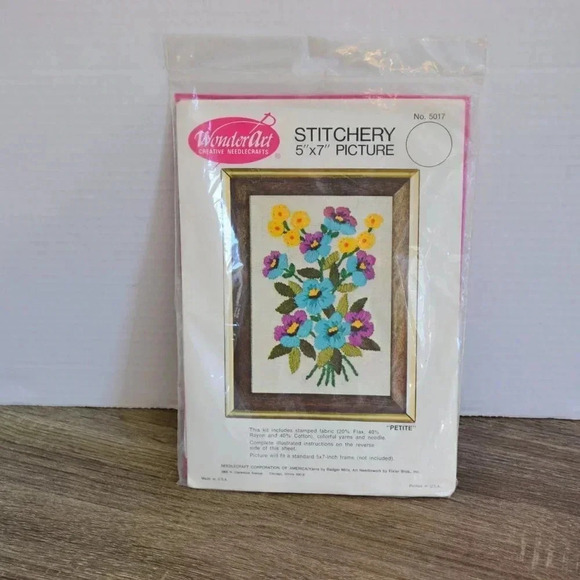Flower  Crewel Kit - Picture 2 of 7
